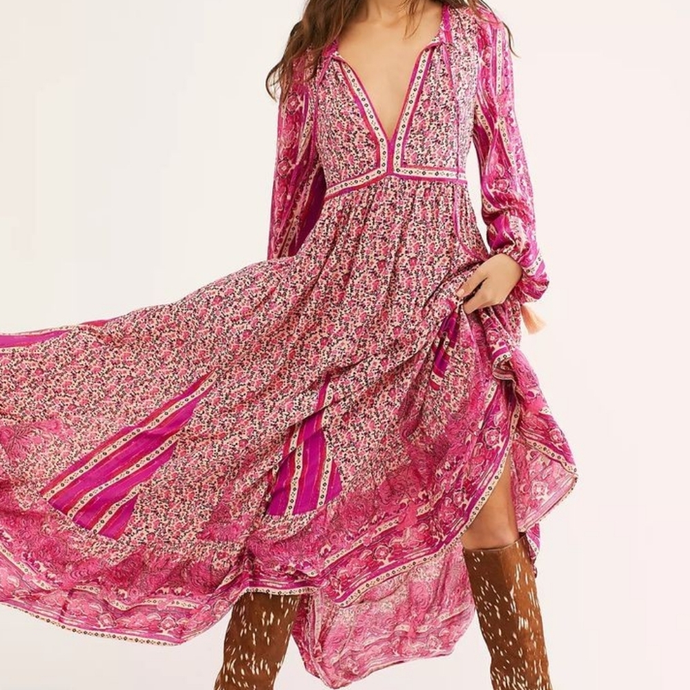 Free People Happy Feelings Boho Maxi Dress